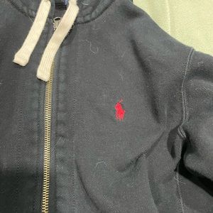 Polo Black Zip Up Hoodie Size M